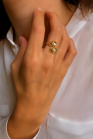 Bague dorée à l'or fin jaune