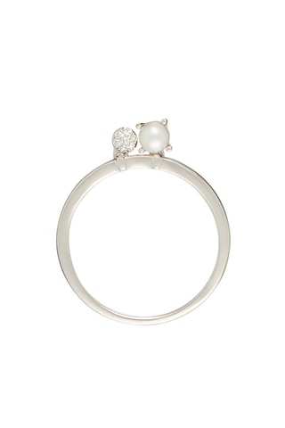 Bague Dazzling pearl - Or blanc, diamants et perle d'eau douce