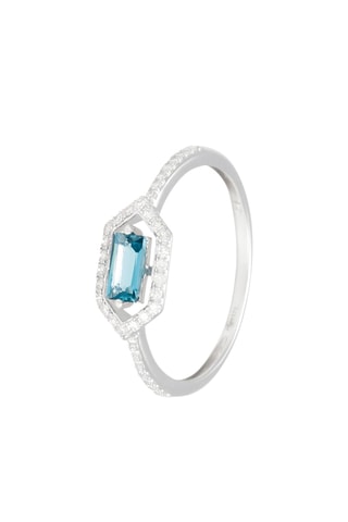 Bague Lareyla Or blanc, diamants et topaze