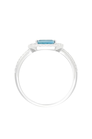 Bague Lareyla Or blanc, diamants et topaze