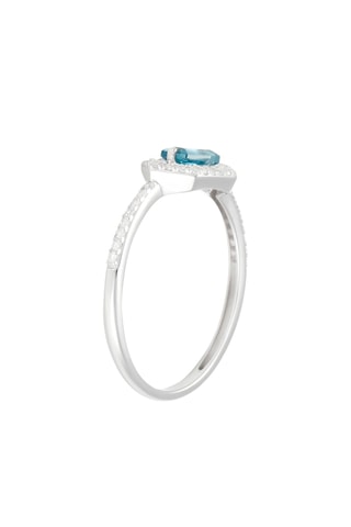 Bague Lareyla Or blanc, diamants et topaze