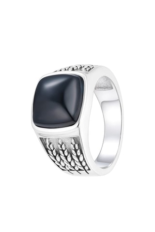 Bague 
Argent et onyx