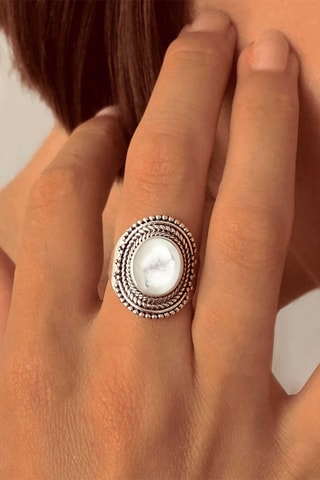 Bague Argent et nacre