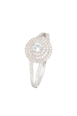 Bague Darwin Or blanc, diamants et topaze