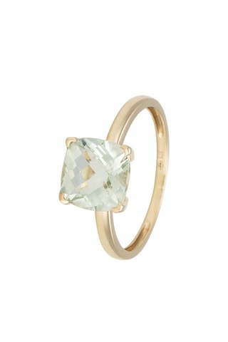 Bague Prasiolite Unique Or jaune et améthyste