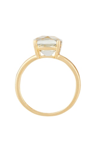 Bague Prasiolite Unique Or jaune et améthyste