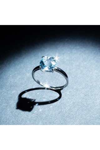 Bague Topaze unique Or blanc et topaze