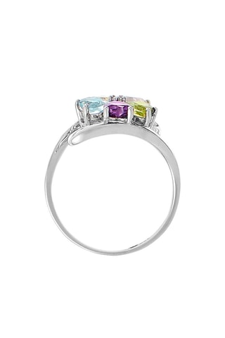 Bague Color Explosion - Or blanc, améthyste, topaze, citrine, tourmaline, péridot et diamant