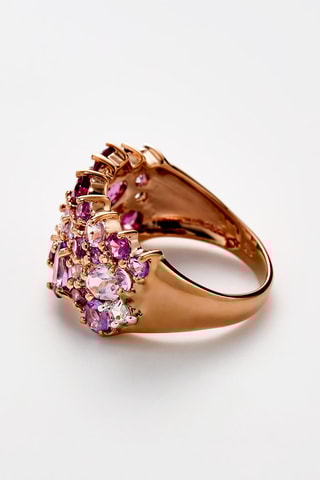 Bague Cotton candy - Or rose, saphirs, améthystes, rhodolites et topazes
