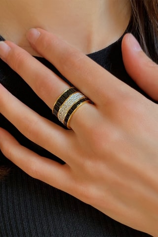 Bague - Argent plaqué or jaune
