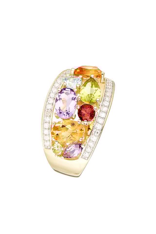 Bague Mae - Or jaune, diamants et pierres précieuses