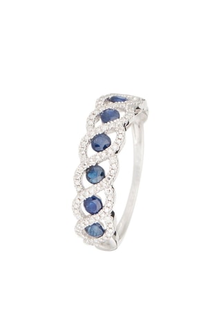 Bague Tarlac Or blanc, diamants et saphirs
