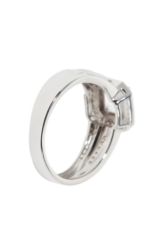 Bague Remban Or blanc, diamants et topaze