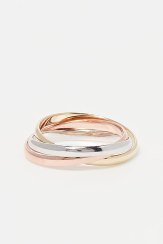 Bague Tri or Or blanc, or jaune et or rose