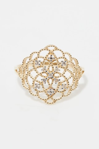 Bague Dentelle Or jaune et diamants