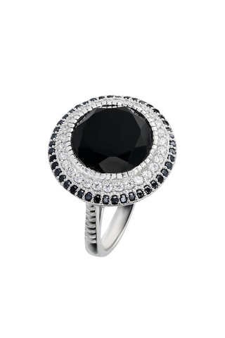 Bague Argent, onyx et spinelles