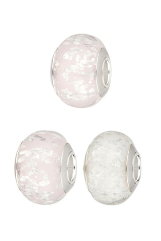 3 beads Argent et verre de Murano