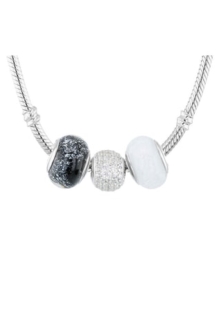 3 beads  Argent et verre de Murano