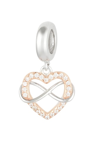 3 charms et 1 charm pendant Argent plaqué or rose