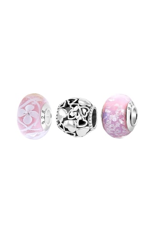 2 beads et 1 charm Argent et verre de Murano