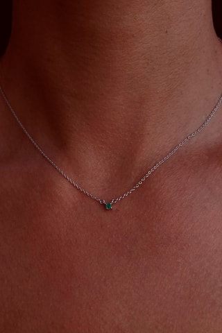 Collier Argent et émeraude