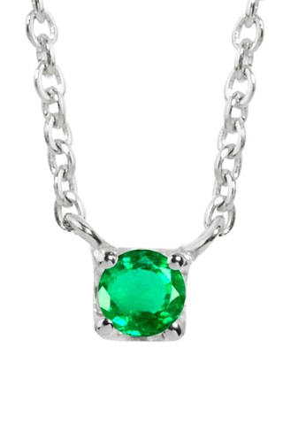 Collier Argent et émeraude