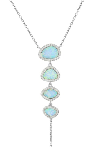 Collier Argent et opales
