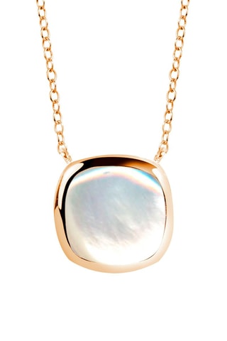 Collier Argent plaqué or jaune et nacre