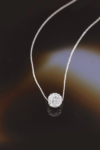Collier Bulle de Crystal Or blanc