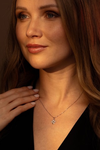 Pendentif Petit Trèfle Or blanc