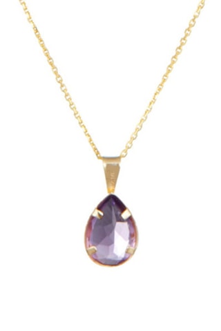 Pendentif Goutte Or jaune et améthyste