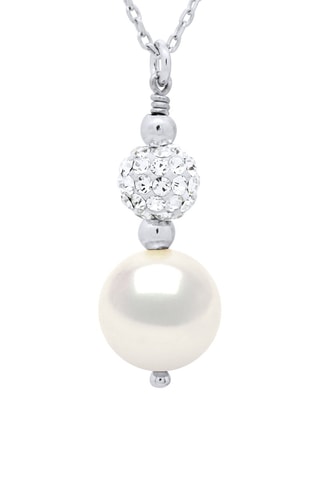 Collier - Argent, perles de culture d'eau douce et cristal véritable