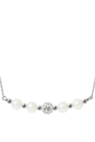 Collier - Argent, perles de culture d'eau douce et cristal véritable