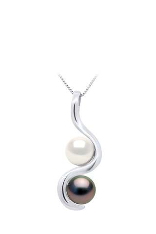 Collier - Argent, perle de culture d'eau douce et perle de culture de Tahiti