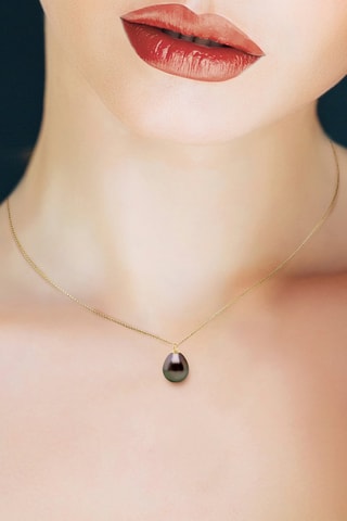 Collier - Or jaune et perle de culture de Tahiti