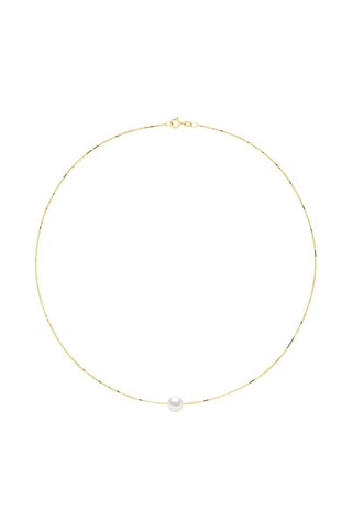Collier - Argent plaqué or jaune et perle d'eau douce