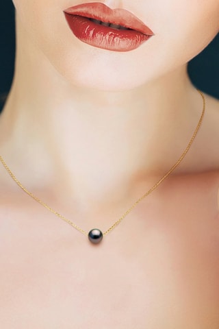 Collier - Argent plaqué or jaune et perle d'eau douce