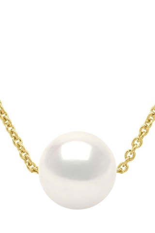 Collier - Argent plaqué or jaune et perle d'eau douce