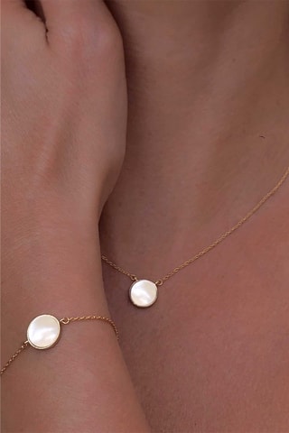 Collier Argent doré à l'or jaune et nacre