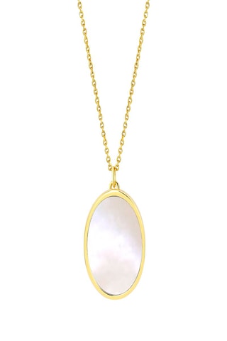 Collier Argent plaqué or jaune et nacre