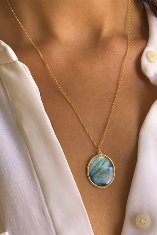 Collier 
Argent et labradorite