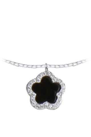 Collier Argent et onyx