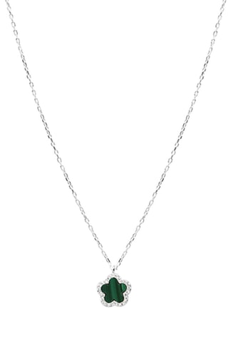 Collier - Argent et malachite