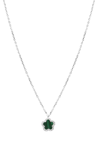 Collier - Argent et malachite
