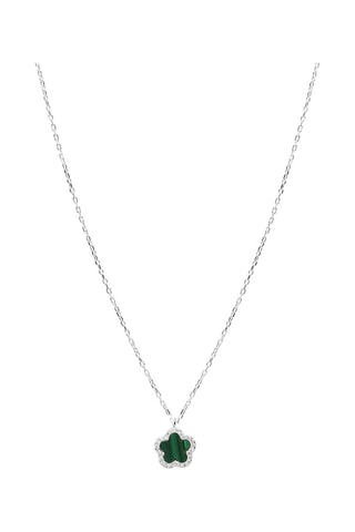 Collier - Argent et malachite