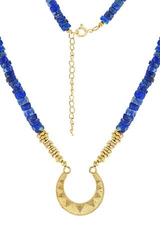 Collier - Plaqué or jaune et lapis-lazuli 