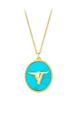Collier doré à l'or fin jaune - Turquoise