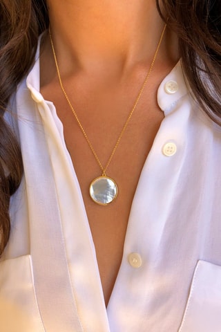 Collier doré à l'or fin jaune - Nacre