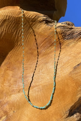 Collier doré à l'or fin jaune - Amazonite