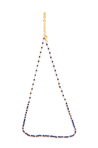Collier doré à l'or fin jaune - Lapis-lazuli
